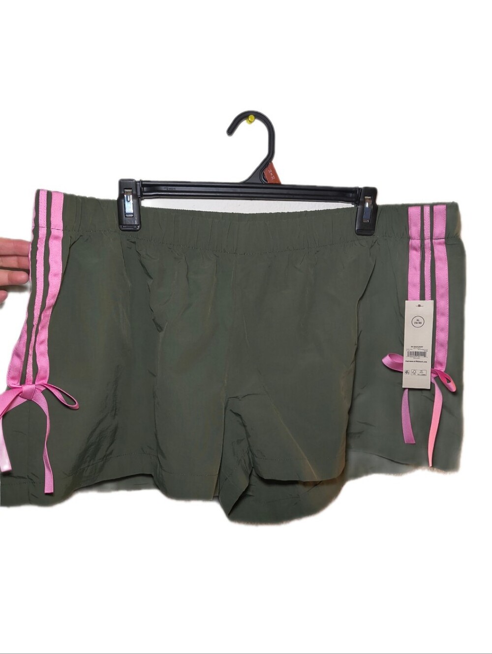 No Boundaries Pink and Green Bow Track Shorts! Brand New!